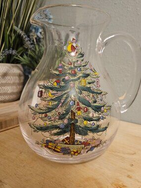 Spode Glass Christmas Pitcher 96 oz